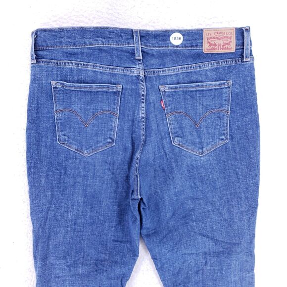 Levis 312 Jeans Denim Cotton Womens SZ 32 Blue Straight Stretch VTG Mid Rise 90s - Picture 6 of 11